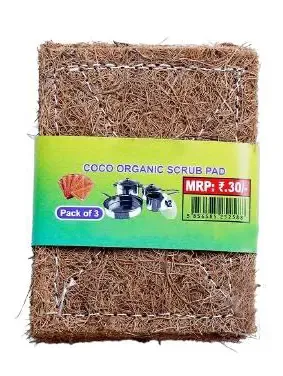 Coconut Coir Scrubber | Eco-Friendly Kitchen Scrubber | Plastic-Free Dish Scrubber