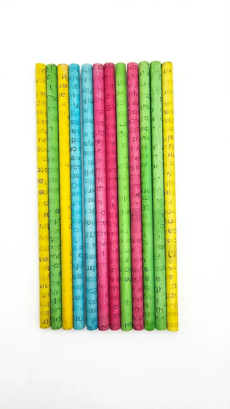 Coloured Recycled Newspaper Pencils Without Seed | 4 Vibrant Colors | 100% Eco-Friendly HB | Fun Return Gift